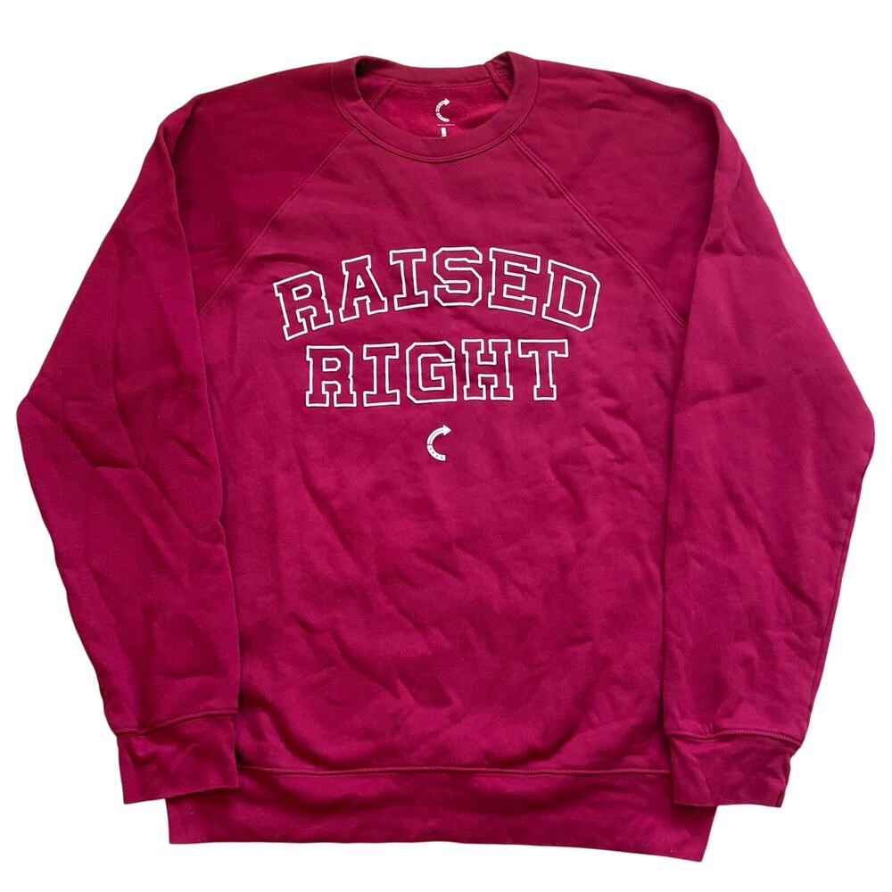 Turning Point USA RAISED RIGHT Red Sweatshirt Large Conservative Kirk TPUSA